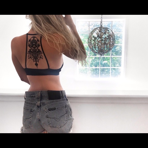 Mesh Tattoo Design Sports Bra - Picture 2 of 4
